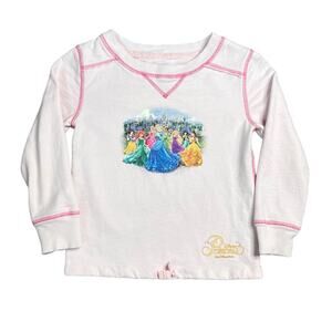 Disney Parks Pink Pullover with Princess graphic size small girls
